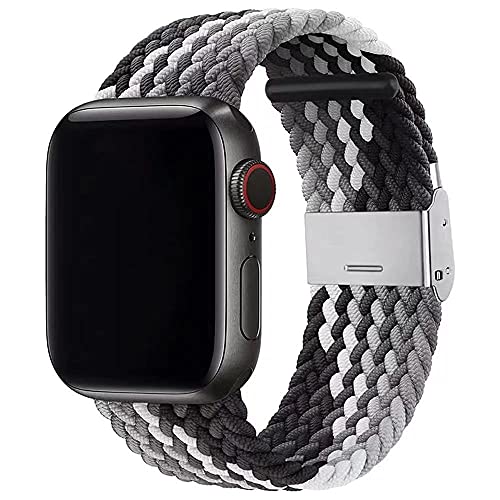 Apple watch バンド アップルウォッチ バンド 長さ簡単調節 工具不要 ブレイデッドソロループ 編組バンド コンパチブル スポーツバンド 交換ベルト 柔らかいシリコーン糸混紡リサイクルヤーン素材 apple watch Series Ultra/8/7/6/5/4/3/2/1/SE対応 38mm/40mm/41mm/42mm/44mm/49mm Iwatch交換用ベルト