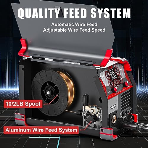 Image of AWT MIG Welder, 200Amp 8 in 1 Gas MIG /Gasless Flux Core MIG /Stick /Lift TIG /Spot Welding /Spool Gun Aluminum MIG Welder, 110 /220V Dual Voltage, Multi-Process Welding Machine With LED Digital Display