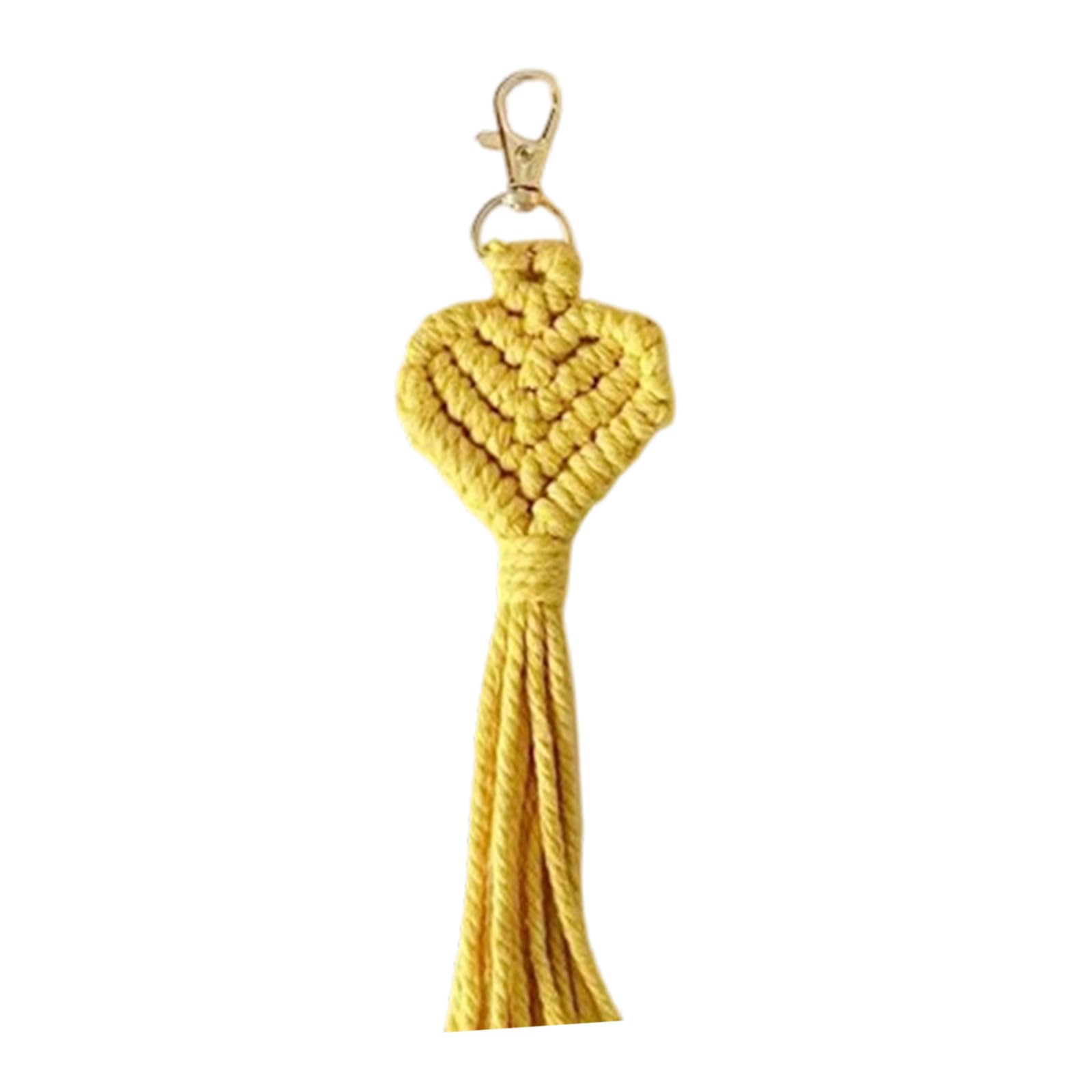 Maxtonser Handmade Crochet Yarn Tassels Keychain with Rotating Lobster Claws Clip Handwoven Holder For Wallet Purses Bag Charm