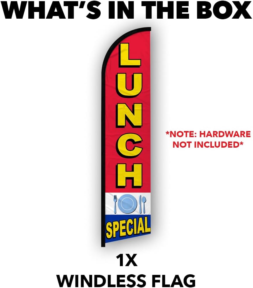 Lunch Special Windless Banner Advertising Flag - Perfect for Restaurants, Food Trucks, Food Courts, Shops, Events, Cafes