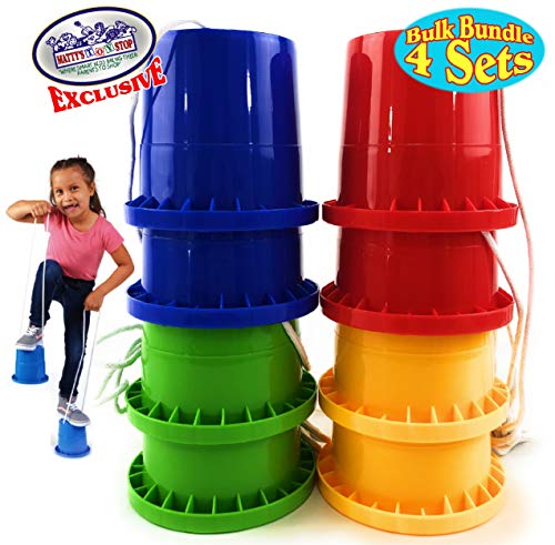 Matty's Toy Stop Bucket Stilts Plastic Balancing Stilts 4.75"