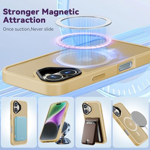 Image of Magnetic for iPhone 16 Plus Case,[Slide Camera Cover][Compatible with Magsafe][Kickstand][Military Grade Protection] Shockproof Rugged Case for iPhone 16 Plus,Orange