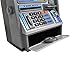 Dr. STEM Toys Kids Talking ATM Machine Savings Piggy Bank with Digital Screen, Electronic Calculator That Counts Real Money, and Safe Box for Kids, Silver