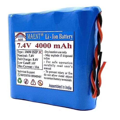 Image of MAENT 7.4V 18650 Lithium ion Rechargeable Battery 2S2P 2 Wire 5264 POS 8.4V for Electronics Toys Lighting Equipment POS Swipe Machine - 3C Rated (2 Wire, 4000 mah)