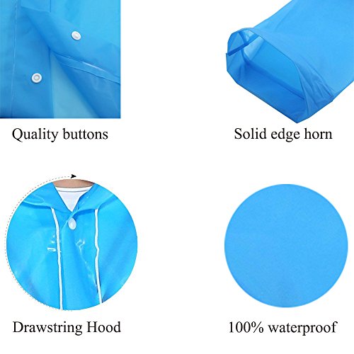 Nyicey Kids Rain Ponchos, 3 Packs Portable Reusable Emergency Raincoats For 6-12 Years Old For Camping Hiking Traveling Backpacking #TOP2