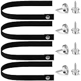 Windyun 4 Sets RV Door Straps Boat Ladder Strap 18 Inch RV Sliding Door Security Straps with Button and Screw Stud for Camper Door Pontoon Boat Accessories