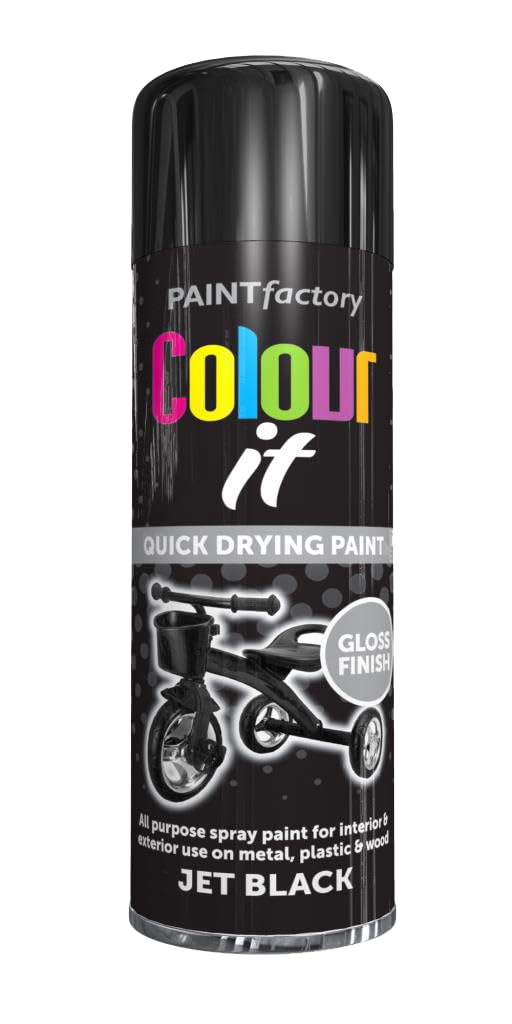 Schnazz Black Gloss - 2 X All Purpose Aerosol Spray Paint 250Ml Fast Dry, Quick Drying Spray And Excellent Coverage For Wood, Metal, Plastic, Glass And More