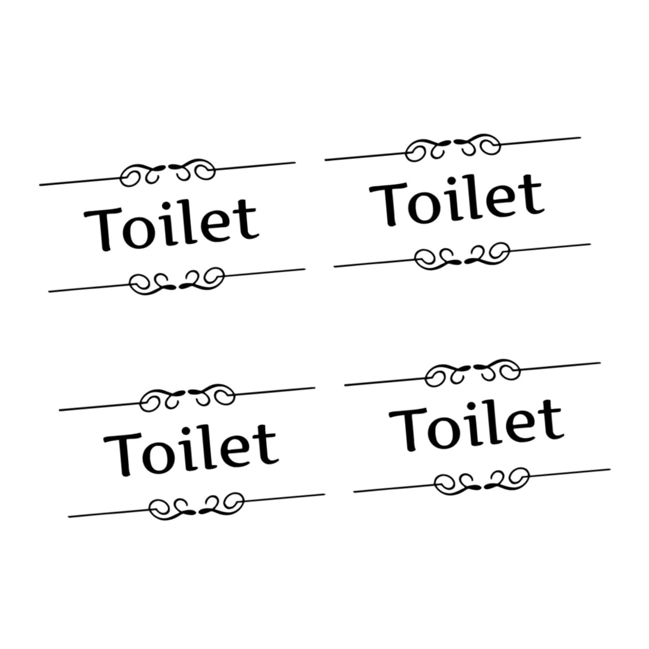 HOOTNEE 4pcs Creative Toilet Wall Stickers English Bathroom Decor for Home and Restroom Material for Mall and Restaurant Signage