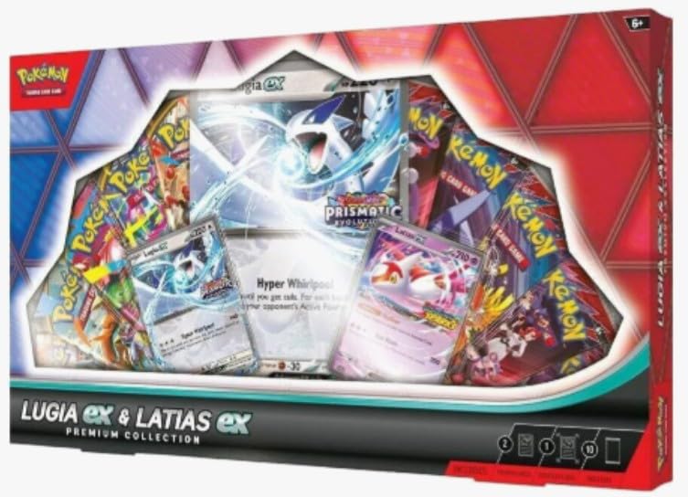 Pokemon TCG Trading Card Game Retail Exclusive - Colección Lugia ex y Latias ex Premium 10 paquetes de 5 rivales destinados y 5 Mega Evolutions, 2 tarjetas promocionales estampadas y una de gran
