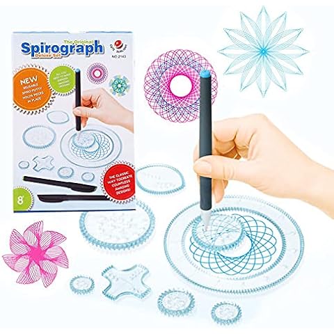 IFUDE Drawing Spirograph Set, 27 Pcs Painting Magic Spiral, DIY Color Track Spirograph Kit Spirograph Deluxe Set for Adults and Kids Cover