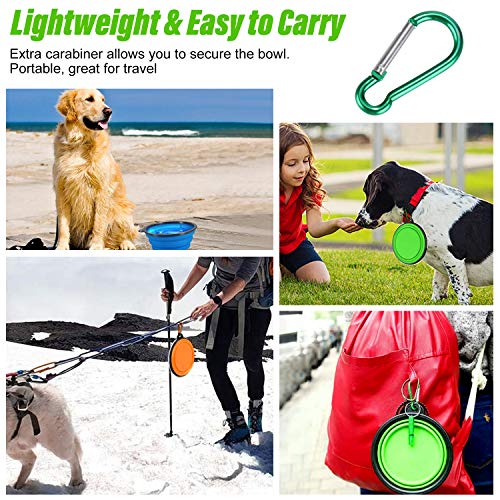 3 Stück Faltbare Hundenapf mit Deckel, Qianyou Silikon Haustier Klappbarer Reisenapf, Tragbare Hundenäpfe Auslaufsichere Trinkschale für Katzen, Trinknapf Hund für Unterwegs Camping Reise (450ML) - Image 6