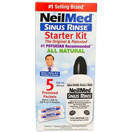 NeilMed Nebenhöhlenspülung Starter-Kit mit 15 Beutel, 1 Set Cover
