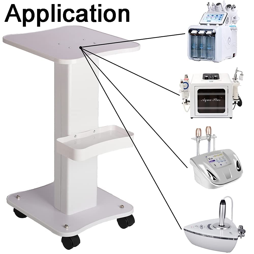 tonchean Beauty Rolling Trolley Cart 27x15x13 Inch Salon Rolling Cart Steel Stand Instrument Storage White Spa Cart With Locking Wheels Equipment Mobile Salon Spa Service : Beauty & Personal Care