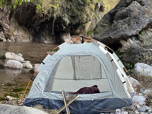 Image of Captain Tent Ideal for 2 Persons | Easy Setup for Picnic, Travel, Hiking, Trekking, Outdoor Camping | Waterproof and Windproof Tent (Off White)
