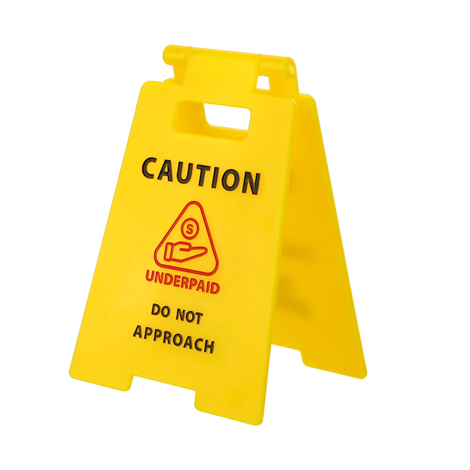 Jeoyiqau B Funny Office Prank Desk Sign, Caution: Underpaid – Do Not Approach, Mini Desk Accessories, Funny Office Accessories, Prank Gifts, Manager Coworkers Employees Oss Teammate Workplace Cubicle Gifts