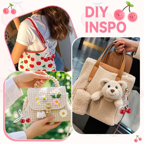 Image of TINKRSTUFF Cherry Bag Charm Cute Key Chains Cherry Purse Charms for Handbags, Strawberry Keychain Best Gifts