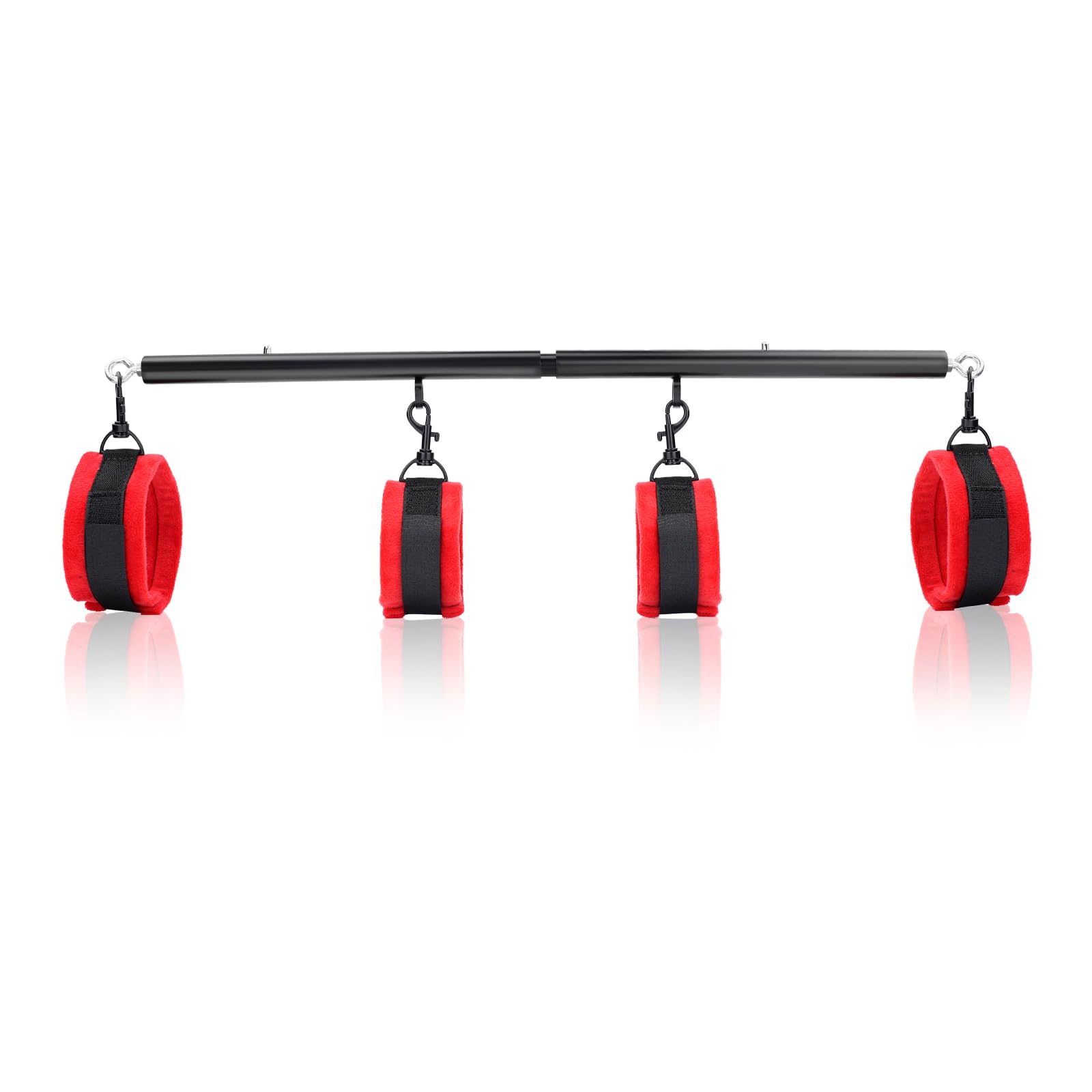 Spreader Bar Expandable Exercise Stainless Steel with 4 pcs Fur Adjustable Strap, Yoga Training Fitness Gear, Workout Bar,Sports Gym Kit