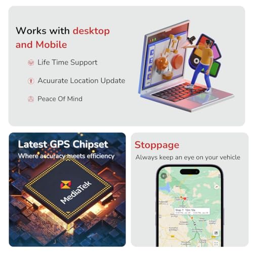 Image of Fleettrack GPS Tracker with 1 Year Pre-Recharged SIM + Mobile App (Android & iOS) | Hidden Mini GPS Tracker Device for Car, Bike, Scooty, Truck, Bus with 15+ Premium Features