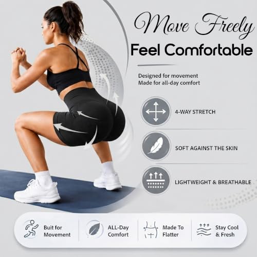 Image of Shoppy Villa Women's Yoga Shorts Spandex|Shapewear Shorts for Women |High Waisted Booty Scrunch Shorts| Workout Shorts for Women