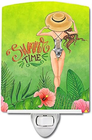 Caroline's Treasures BB7455CNL Summer Time Lady in Swimsuit Ceramic Night Light Compact, UL-Certified, Ideal for Bedroom, Bathroom, Nursery, Hallway, Kitchen, 6x4x3, Multicolor image 3