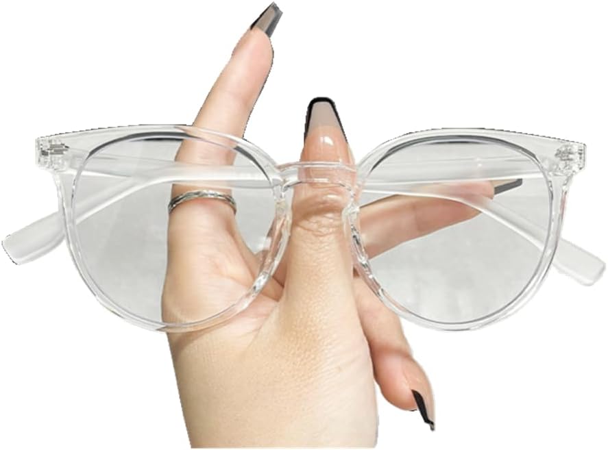 Optifine Round Blue Light Blocking Glasses for Women Men Computer Reading Eyeglasses Frame