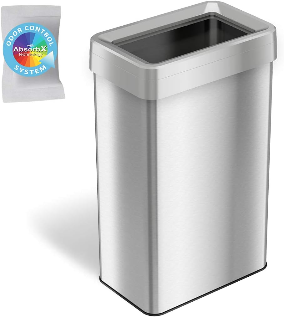 iTouchless 21 Gallon Rectangular Open Top Trash Cans with