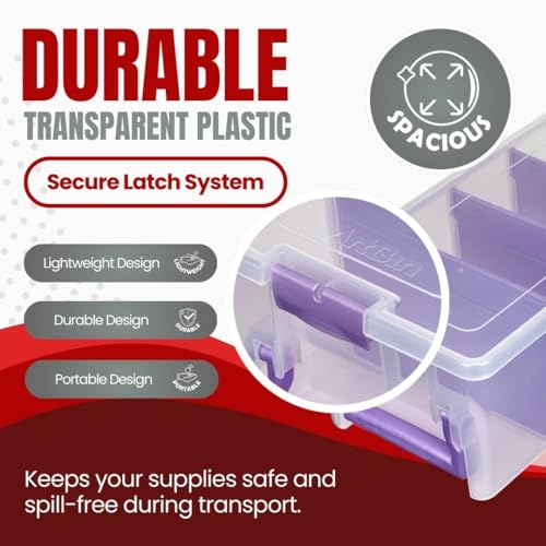 ArtBin Semi Satchel Portable Craft Organizer with 3 Dividers - Clear Plastic Storage Case for Art & Craft Supplies - Image 5