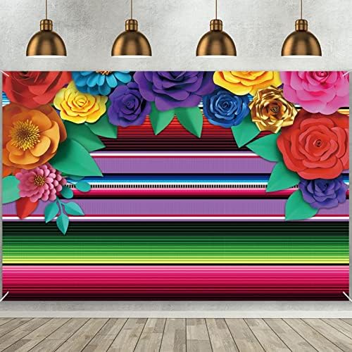 Mexican Party Decorations Mexican Theme Backdrop Fiesta Photo Backdrop Cinco De Mayo Carnival Colorful Flags Striped Floral Banner Table Decor Backgro | UK - View #7