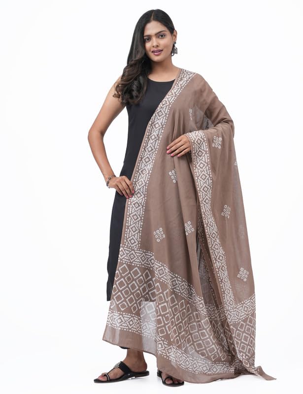 hella fashions Women's 2.5 Meters Batik Pure Cotton Dupatta - Hand-Dyed with Traditional-picture-40