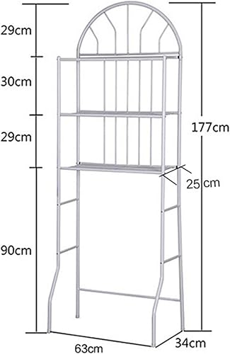 Miniatura 2 de Estante de almacenamiento de 3 niveles sobre el inodoro, organizador de baño blanco, toallero para lavadora, secadora, estante de almacenamiento