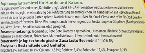 cdVet Naturprodukte Fit-Barf Sensitive 350 g - Getreidefrei für Hunde & Katzen - Unterstützung ernährungsbedingter Bedürfnisse bei Rohfütterung - Ideal für Diätpläne