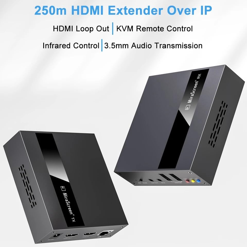HDMI KVM Extender Over IP RJ45 Ethernet Network 1080P 60Hz Up to 250M HDMI USB Mouse Keyboard Extender Over UTP/STP CAT5 CAT6 for PC