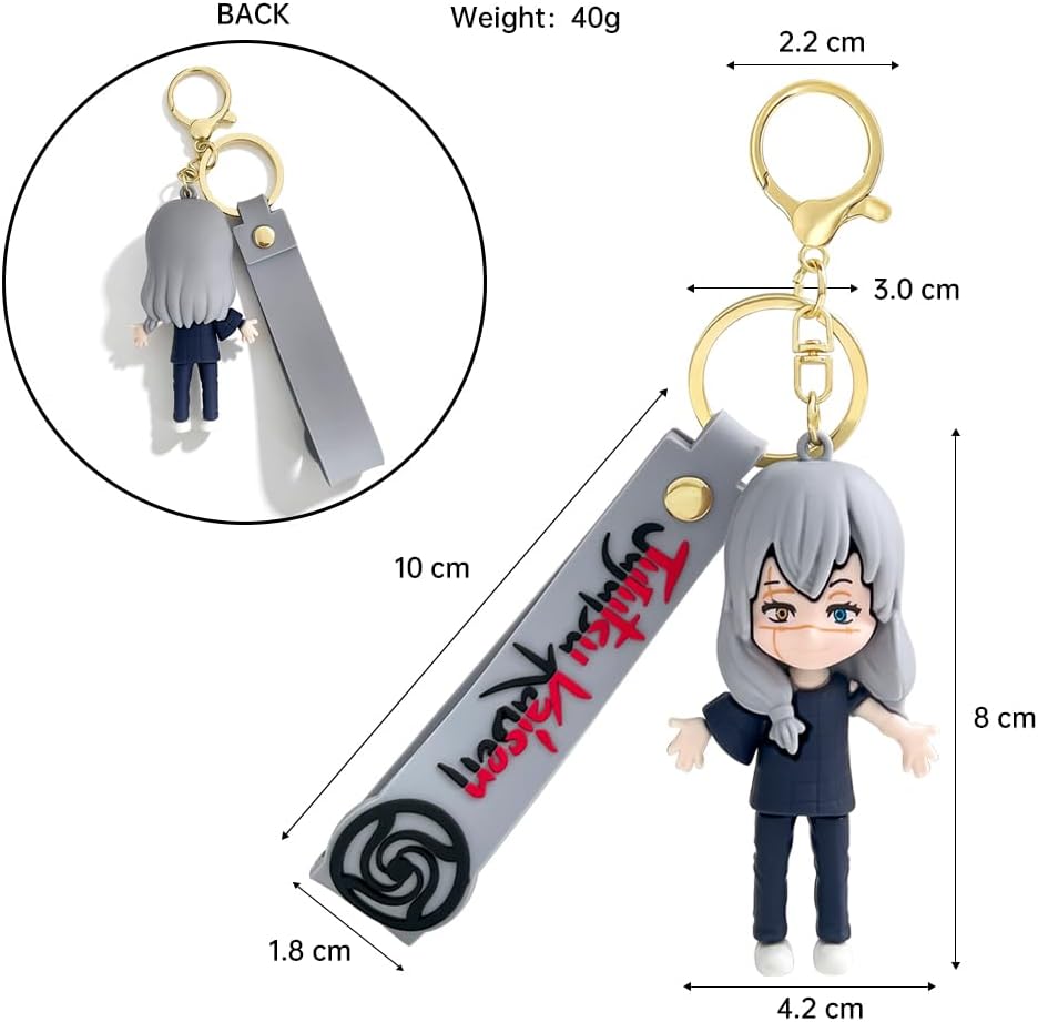 JJK Anime Keychains Funny Mini Figure Keychain, Cute Backpack Keyring Accessories Gifts for Men Women image 3