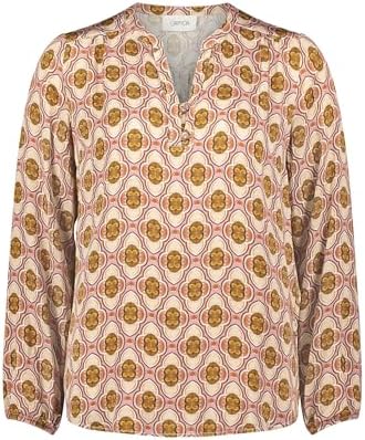Cartoon Damen Casual-Bluse mit Knöpfen 34, Brown/Rosé