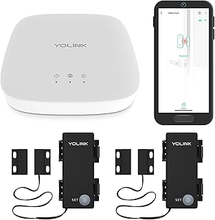 YoLink LoRa Smart Outdoor Contact Sensor & Hub Starter Kit: Hub, (2) Gate & Shed Door Sensors, Contact-Closure Sensor, Email/SMS/Push Alerts, 1/4 Mile Open Air Range, Alexa, IFTTT, Home Assistant