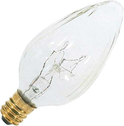 Satco S3360 - Bombilla de llama F10 de 120 V, base de candelabro de 15 W, transparente