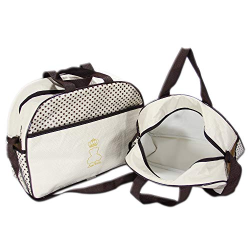 Kit Bolsa Maternidade Forrada com Mala Bolsa Frasqueira Trocador Porta Mamadeira Térmico (Bege)