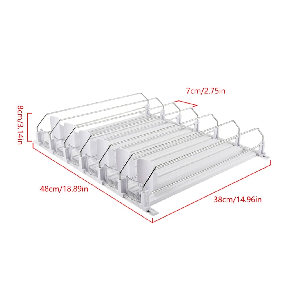 Juego de 6 dispensadores de latas de bebidas carbonatadas de carga automática, plan de barandilla doble de ancho modificable