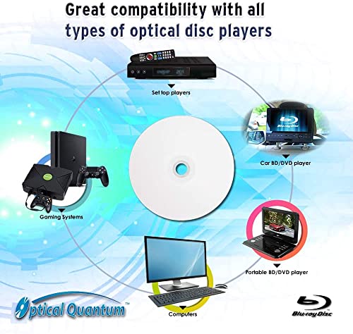 Image of 6X 50GB BD-R DL White Inkjet Printable Blu-ray Double Layer Recordable Media, 50-Disc Spindle