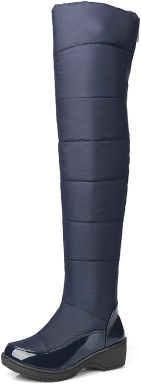 Women Winter Over The Knee Thigh High Snow Boots Over the Knee Snow Boots Waterproof Rain Warm Fur Lined Wide Calf Snow Boot