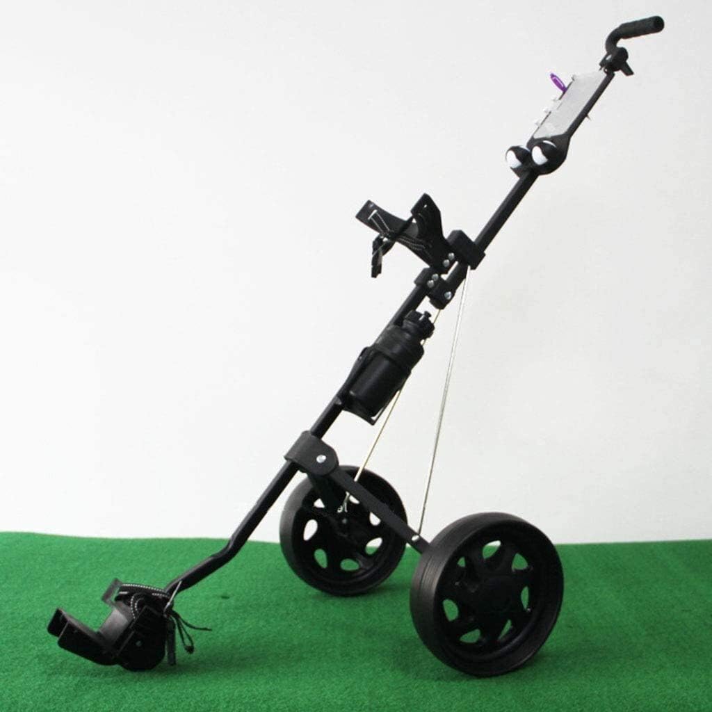 Golf Push Cart Push Pull Golf Carts-Folding 2 Wheel Pull Golf Carts-Foot Operated Brake,scorecard Drink Holder, Handle-Golf Push Cart for Golf Exercising