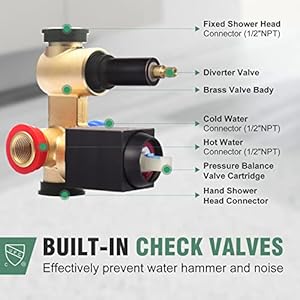Shower system rainfall shower faucets set oil rubbed bronze 8 inch wall mounted rain shower head with handheld spray shower valve and trim included  urban country home decor