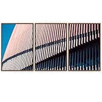 SIGNWIN Framed Canvas Wall Art Red Exterior Architectural Building Pattern Geometric Line Photography Abstract Modern Closeup Urban for Living Room, Bedroom, Office - 16