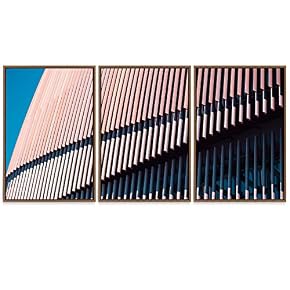 SIGNWIN Framed Canvas Wall Art Red Exterior Architectural...