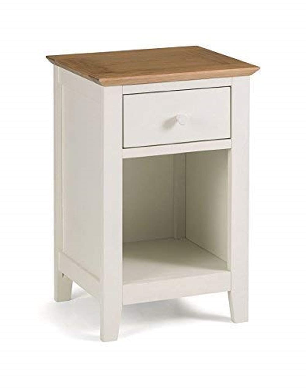Julian Bowen Salerno Shaker 1 Drawer Bedside - Ivory / Oak Bedsides
