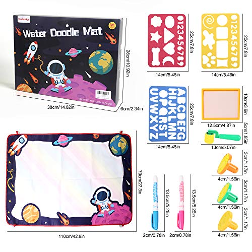 Kids Large Aqua Magic Water Doodle Drawing Mats toys,Educational Learning and Writing Water Canvas Mats with Magic Markers,Coloring Painting Pad Toys Toddler Girls Boys Gifts for 3 4 5 6 years old - Thumbnail 4