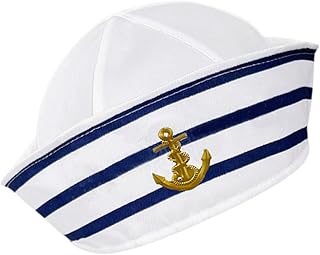 CHILDWEET sailor hat nautical hats cap yacht sailors hat captain sailors hat Admiral Captain Hat captains hat for men boating ship hat cap Polyester (polyester fiber) adjustable man
