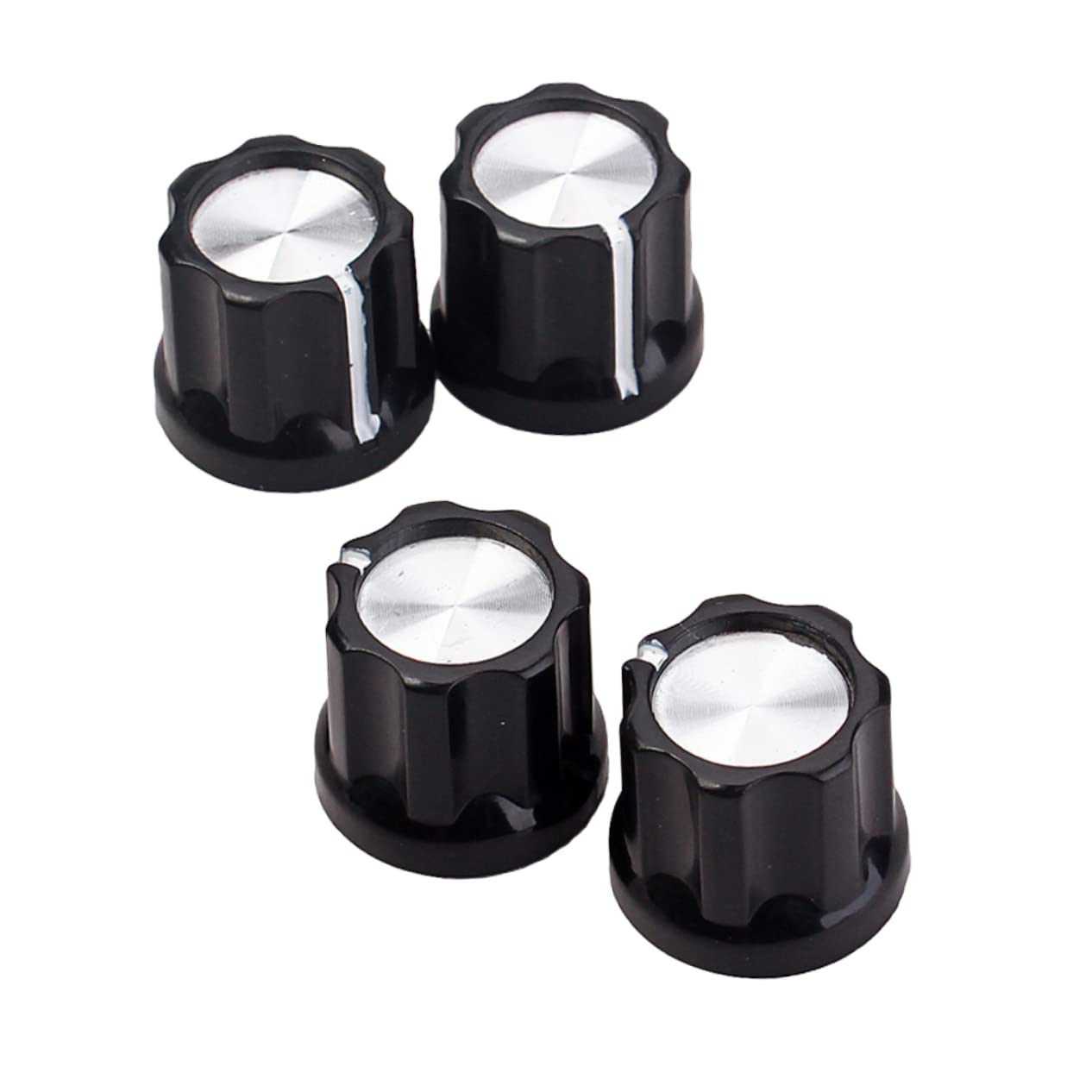 FUNOMOCYA Aluminum Foil Knob Set 4pcs Bass Knobs Shaft Potentiometer Easy Assembly