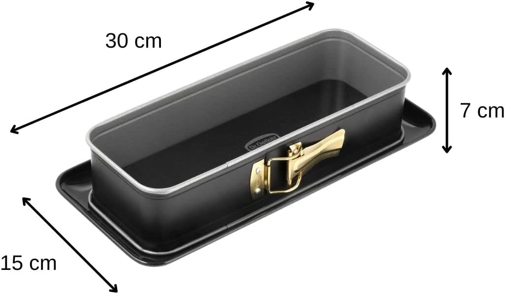 Dr.Oetker Springform Rectangular Back-Idee with Server-Plate 30x11 cm in Black, Enamel 30 x 11 x 7 cm