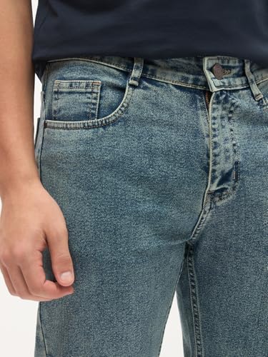 Image of Urbano Fashion Men's Regular Fit Heavy Washed Denim Jeans Stretchable